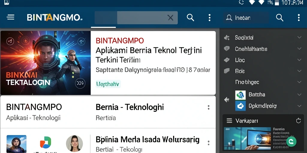 Tampilan antarmuka aplikasi BINTANGMPO yang menarik dan informatif.