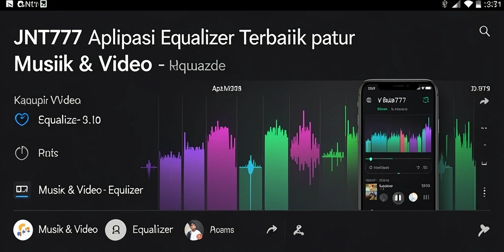 Screenshot antarmuka aplikasi JNT777 menampilkan fungsionalitas Equalizer yang canggih.