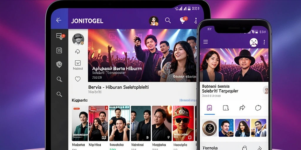 Antarmuka utama JONITOGEL yang menampilkan berita hiburan selebriti.