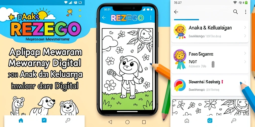 Antarmuka aplikasi REZEGO yang interaktif dan menarik untuk anak-anak.