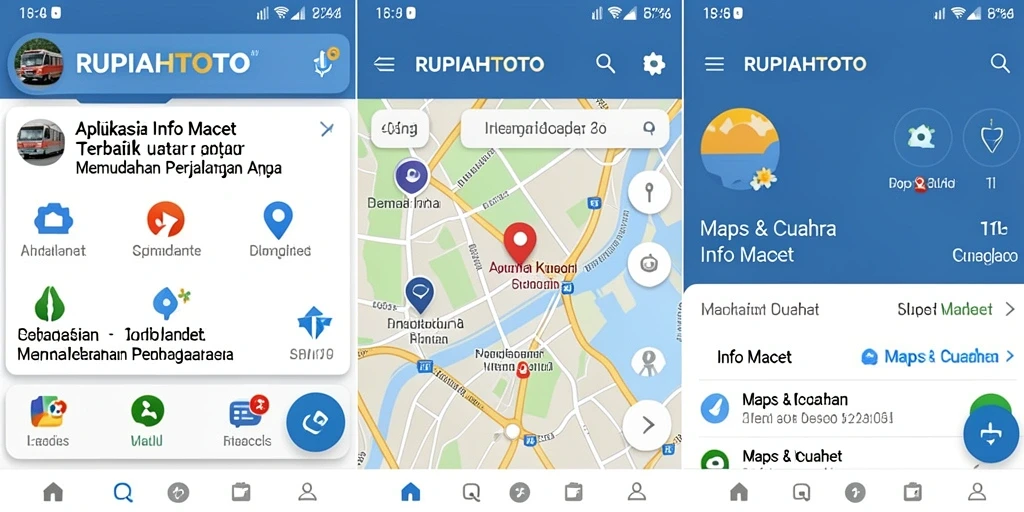 Antarmuka aplikasi RUPIAHTOTO menampilkan informasi kemacetan secara jelas.