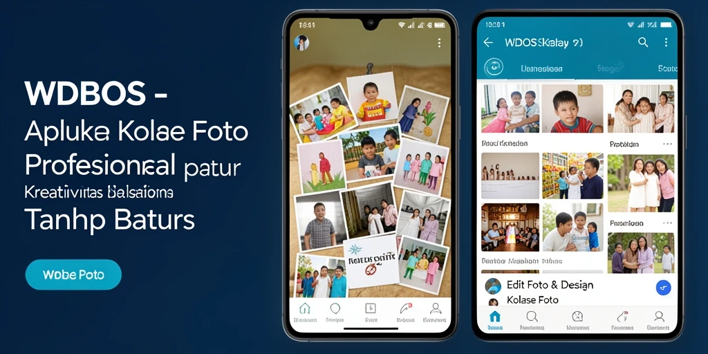 Antarmuka WDBOS untuk membuat kolase foto yang menarik dan kreatif.
