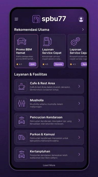 Tampilan katalog aplikasi spbu77