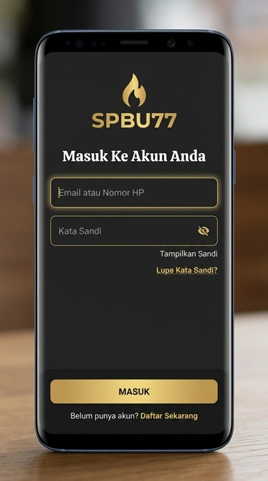Tampilan halaman login spbu77