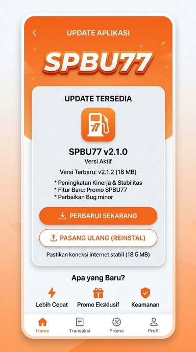 Tampilan riwayat versi spbu77